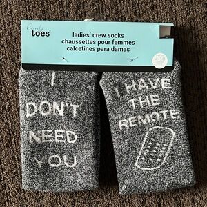 Comfy Toes Ladies' Crew Socks with Humorous Text